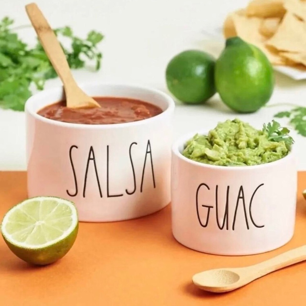 Rae Dunn salsa & guacamole serving bowls